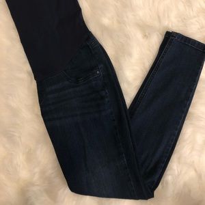 Maternity dark wash denim skinny jeans